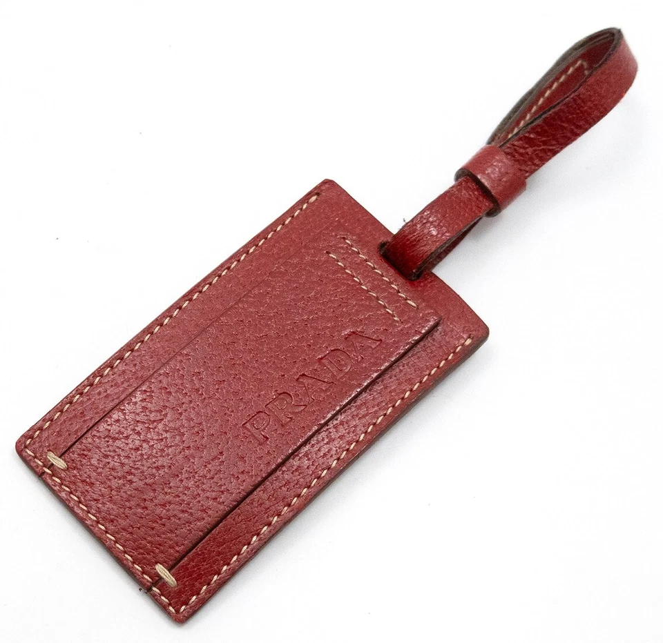 PRADA ADRESSANHÄNGER NAMENSSCHILD TASCHE BAG NAME TAG ID ANHÄNGER LUXUS RAR KEY