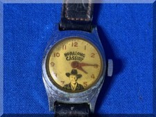 1950s HOPALONG CASSIDY BOYS WATCH - LEATHER BAND - NON WORKING - FREE SHIPPING
