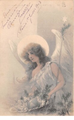 Illustrator - No. 64612 - Guardian Angel Carrying A Basket Full Of Toys