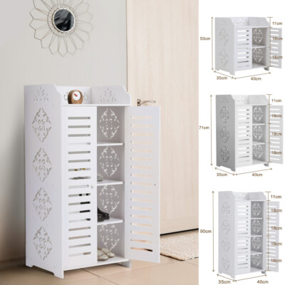 3/4/5 Ebenen Schuhschrank Schuhregal Schuhkommode Schuhständer Schuhablage Weiß
