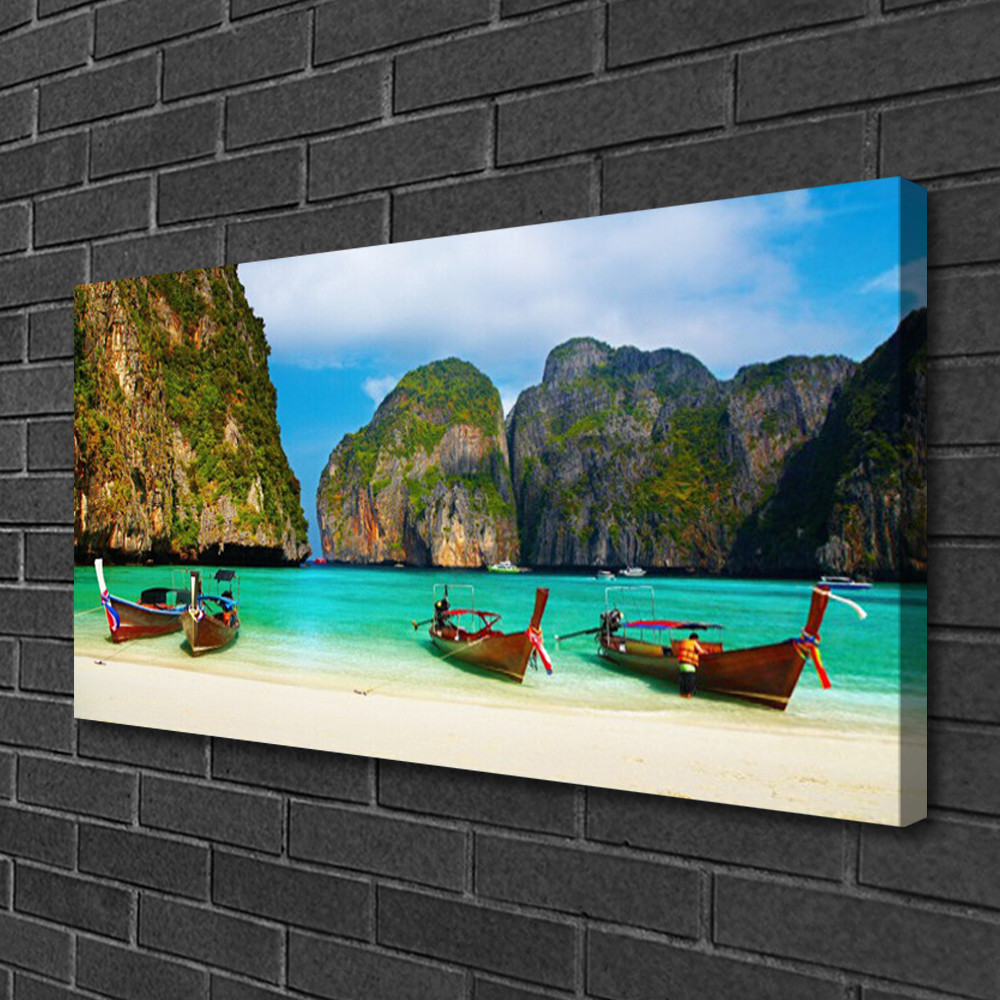 Impression sur toile paysage de mer tableau d'art moderne tendu sur bois