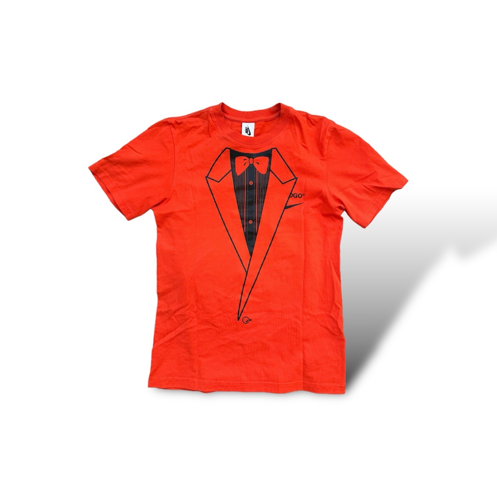 OFF WHITE X NIKE T shirt Nike x smoking bianco sporco senza prezzo di riserva stampa A6 di Virgil Abloh taglia S