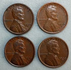 1935 D Lincoln Wheat Cent 4 Coin Lot 1c US Penny Extra Fine Four Denver Coins XF