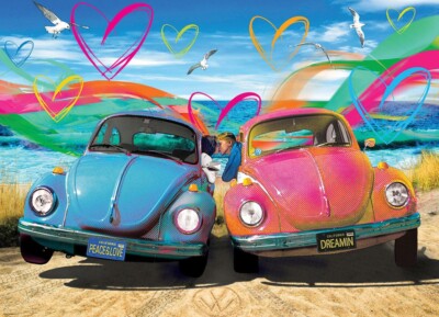 Puzzle VW Käfer Liebe, 1000 Teile, Auto, Beetle, Oldtimer, Retro, Eurographics
