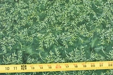 By 1/2 Yd, Green Vines on Green Quilt Shop Batik, Hoffman/G-2229-8, B450