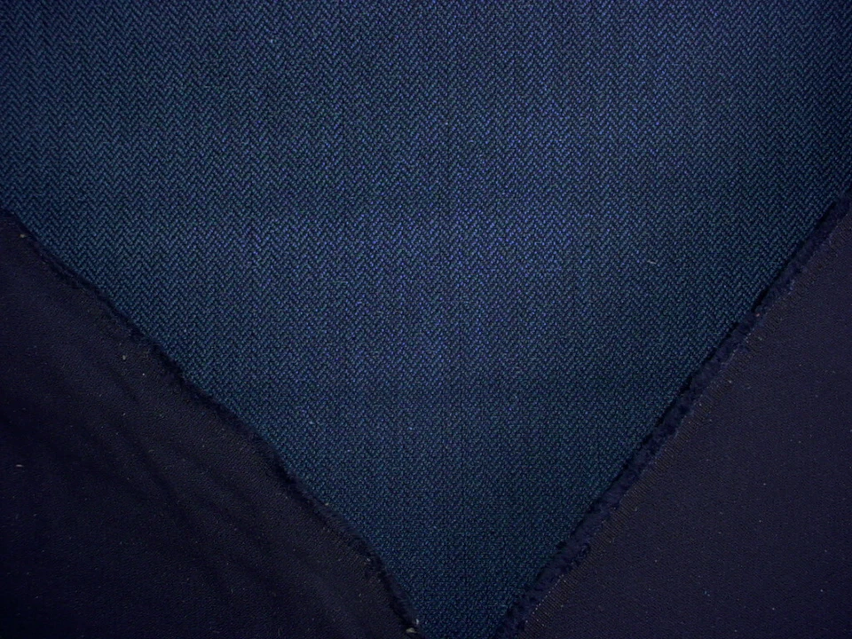 2-1/8 Clarence House 34735 Poggio Navy Silk Wool Linen Drapery Upholstery Fabric - Image 3 of 4