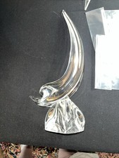 FLAWLESS Exquisite DAUM Art Glass Huge DIVING DOLPHIN Crystal SCULPTURE Figurine