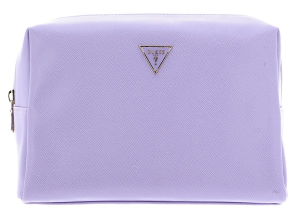 Guess Top Zip Cosmetic Bag Kulturbeutel Lavender Flieder Neu-image