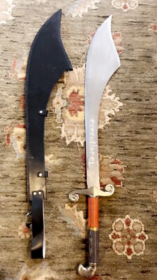 executioner persian scimitar sword sharp stainless steel w/sheath 35''