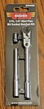 VIM Tools 3-Way 1/4" Hex Long Handle locking Flex Head Ratchet/T-Handle #RFB400K