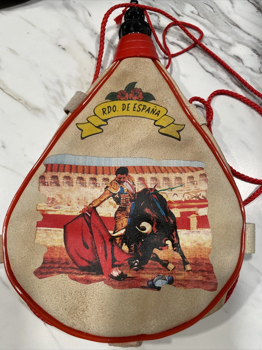 Vintage Matador With Bull Bota bag leather Water Pouch RDO De Espana eBay