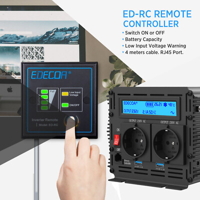 Inverter 24V A 220V EDECOA 1200W - Onda Sinusoidale Modificata Con Display LCD - Foto 2