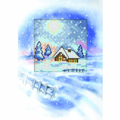 Orchidea Z�hlte Kreuzstich-Kit: Gr��e Karte: Winterlandschaft