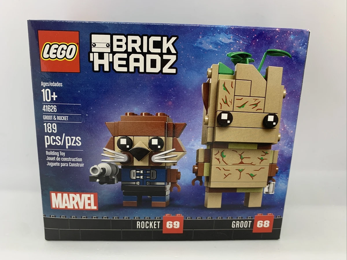 NEW LEGO Brickheadz 41626 Groot Rocket Marvel 189 Pcs RETIRED Shipped From US