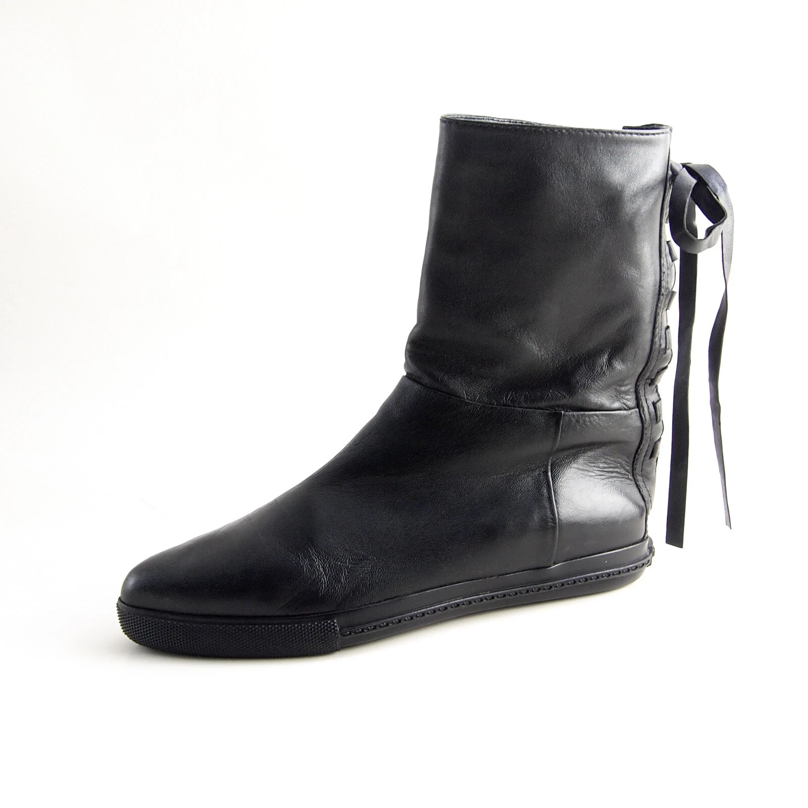 Stivaletti Miu Miu 5U9265 in pelle nera da donna taglia EU 37 US 7