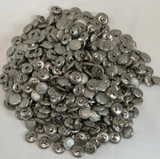 Lot of Approximately 450 Silver-Tone Waterbury Unknown Uniform Buttons, 5/8"