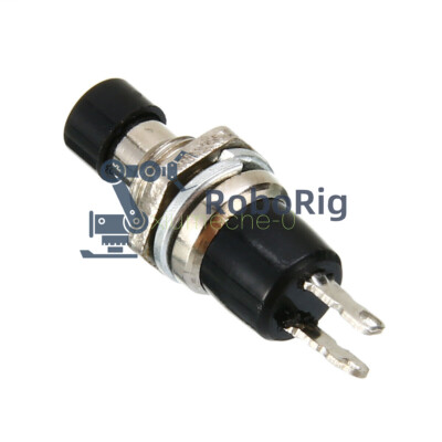 PBS-110 Round Mini Lockless Momentary Push Button Switch – 10-Pack, Black, Auto Reset, Instant On/Off For Control Panels & DIY