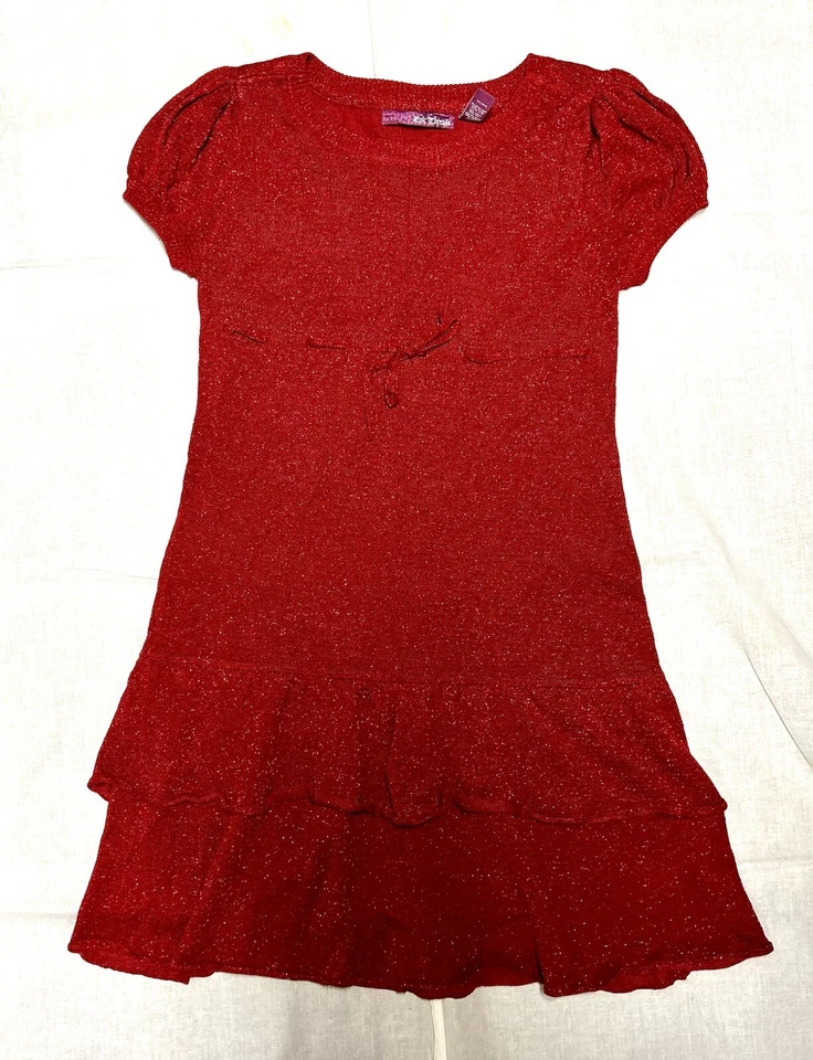 Epic Threads Knit Holiday Dress Bight Red Girls Size XL - Image 3 of 4
