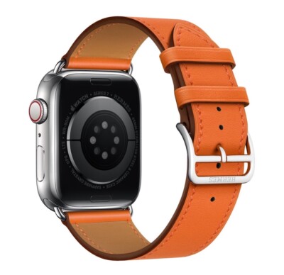 Genuine Apple Watch Hermes ORANGE Single Tour Leather Band Strap