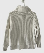 Hollister Women  s White Turtleneck Tight Knit Ribbed Pullover Sweater Size XS