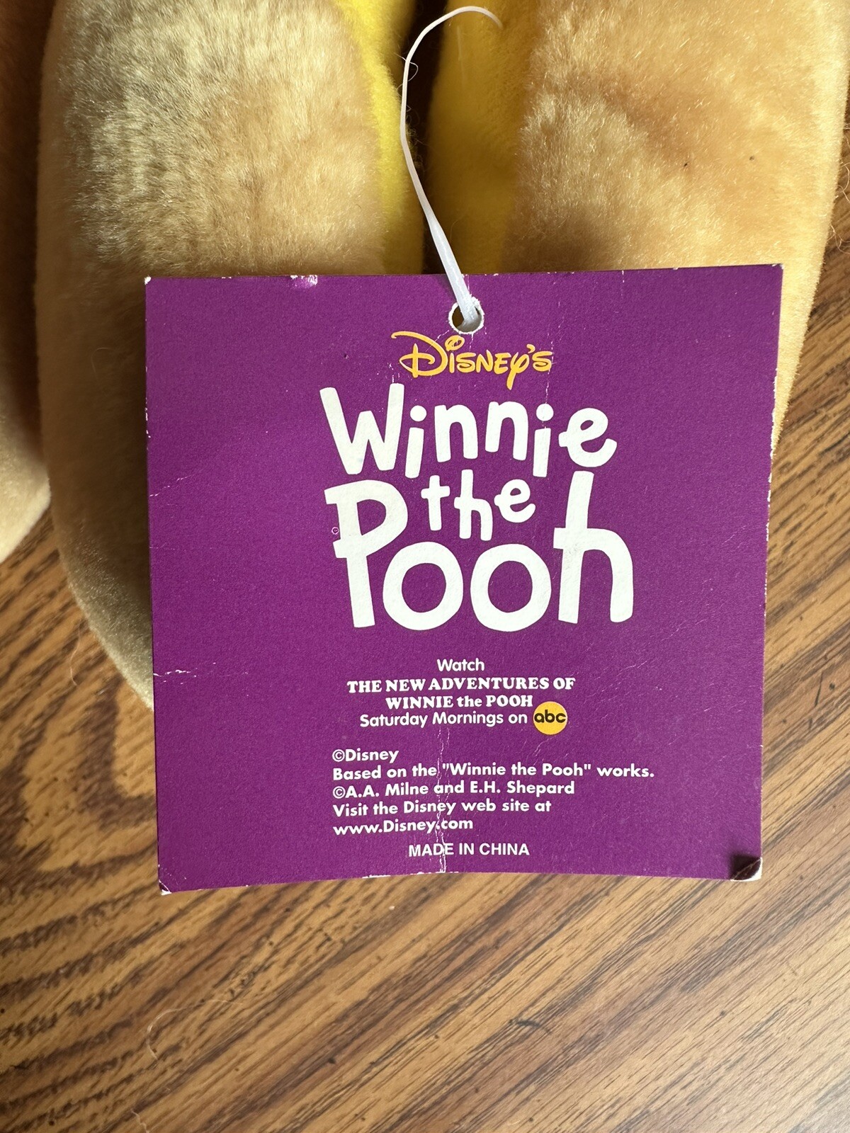 PANTOFOLA D’ORO Scarpa pantofola peluche Disney Winnie The Pooh taglia 7 8 (media) nuova con etichette nuova con etichette