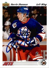 Darrin Shannon Signed Auto 1991-92 Upper Deck card Winnipeg Jets