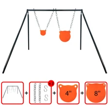 Highwild AR500 Steel Shooting Target Stand System (Stand,2 Chain Kits&4"8" Gong)