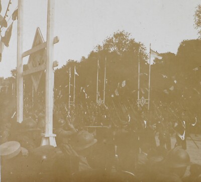 FRANCE PARIS Le Défilé de la Victoire 1919 Photo Stereo Glass Vintage V38n9