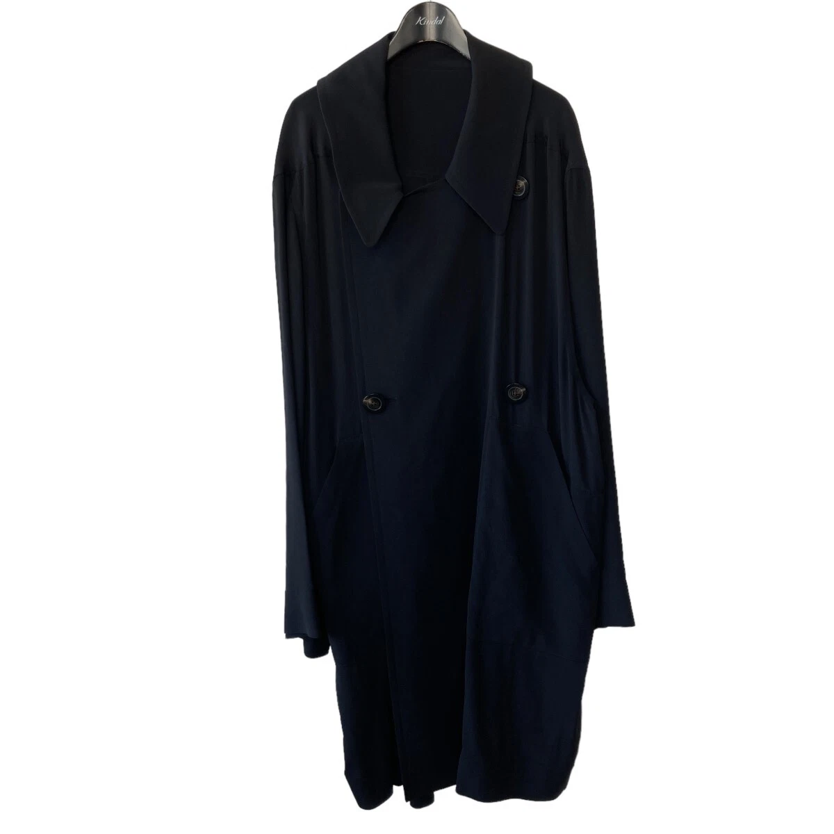 Used Rick Owens 20Ss Tecuatl Silk Trench Coat Ru20S7978-Cc Black Size 46 190323