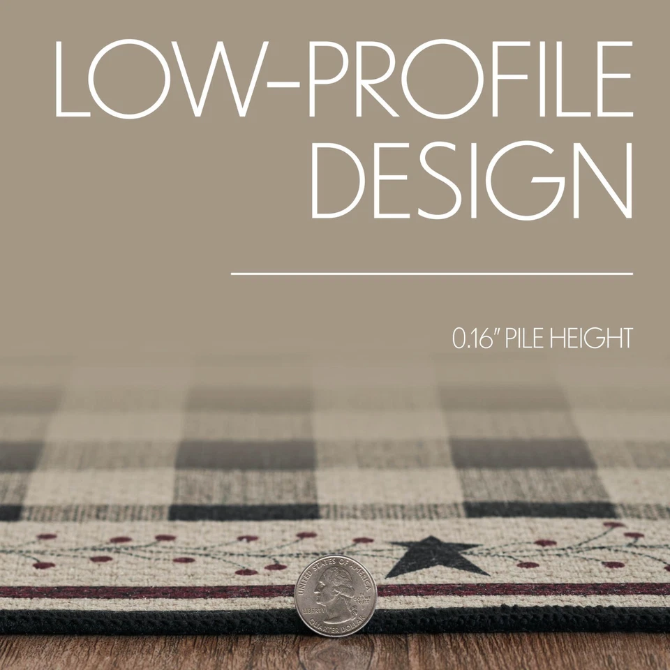 Pip Vinestar Polyester RUG Oval Latex Back 27x48 Country Black Natural Burgundy - Image 4 of 4