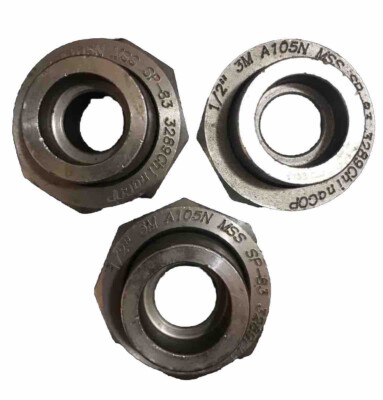 Lot Of 3- 1/2  Socket-Weld Unions 3M MSS-SP-83 A105N Forged Steel Pipe Fitting