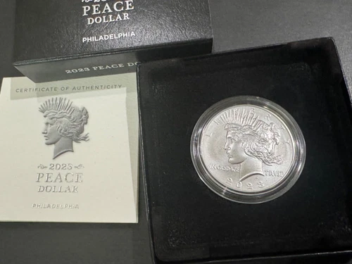 2023 United States Mint Peace Silver Uncirculated Dollar Coin with Box and COA