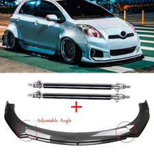 Carbon Fiber Style Front Bumper Lip Chin Spoiler For Toyota Yaris/ R Body Kit