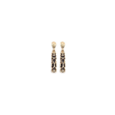 Boucles D'oreilles Pendantes Nœud Antillais Plaqué Or 18 Carats - Marque Petugons, Neuves Avec étiquettes