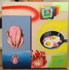 Mixed Media On Canvas "Bicycle day"