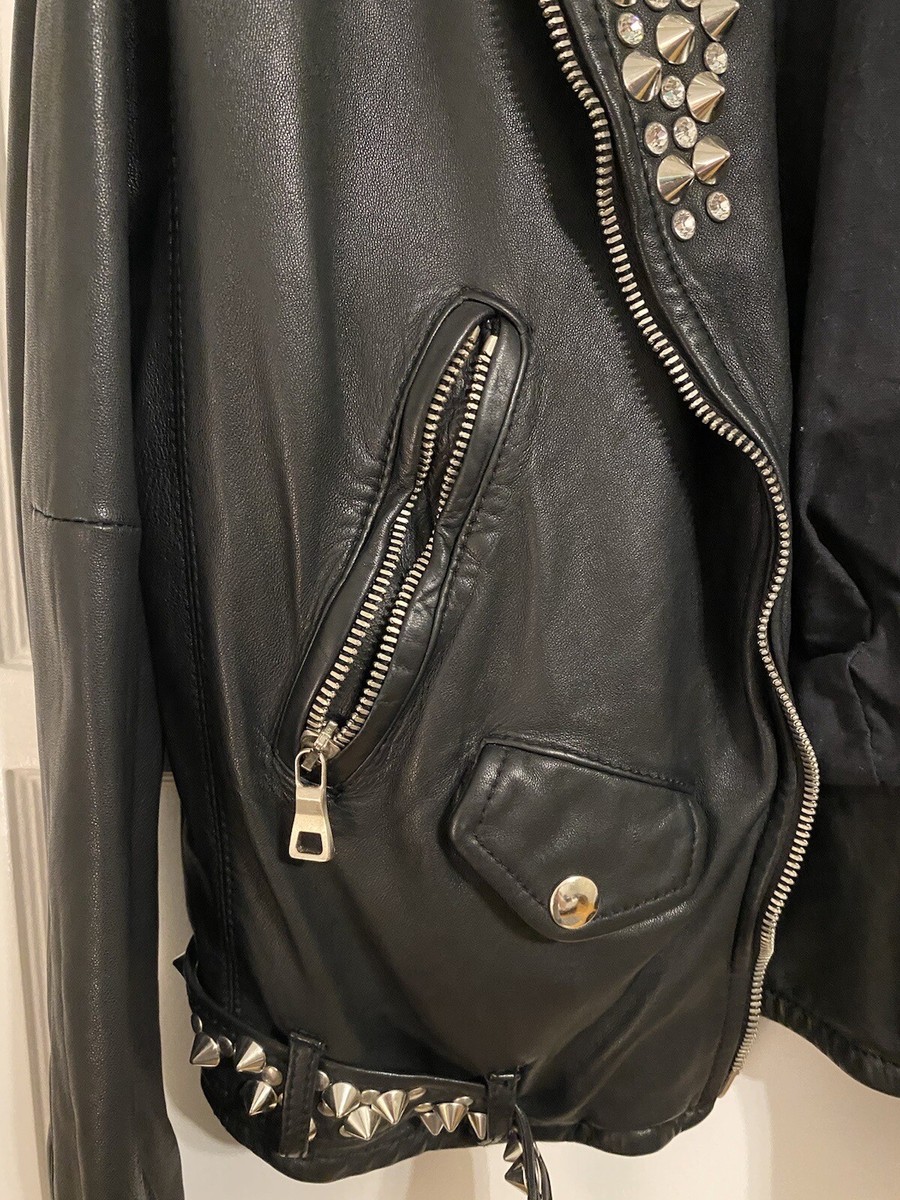 BALMAIN SS2011 CHRISTOPHE DECARNIN CRYSTAL STUDDED LEATHER BIKER
