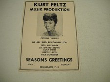 CATERINA VALENTE Season's Greeting ...KOLN - GERMANY 1965 promo trade advt
