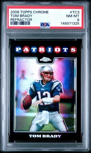 New Listing2008 Topps Chrome Tom Brady REFRACTOR PSA 8 NM-MT #TC3 Patriots