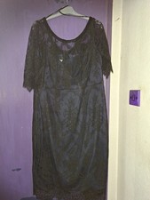 MONSOON BLACK LACE SEQUIN TRIM DRESS..SIZE 16