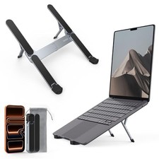  Ultra Compact Foldable  Portable Laptop Stand for Desk, Bi-Fold Black