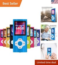 Multi-Functional Music Player - 1.8 Inch LCD, 64GB Expandable & Dark Blue Finish
