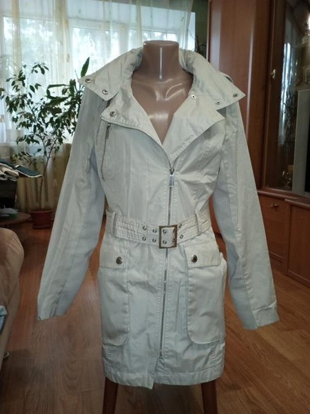 Women BCBGeneration Trench Coat Grey Polyester 36