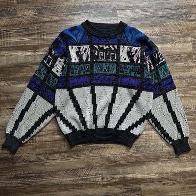 Vintage 90s McGregor Knit Sweater Grandpa Style Large Korea Acrylic Pullover 3D