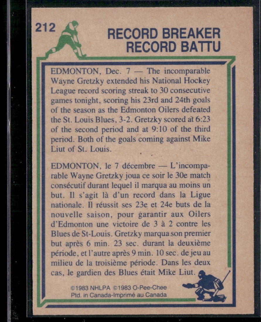 1983-84 O-Pee-Chee Wayne Gretzky #212