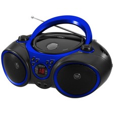 Portable CD Player with AM/FM Radio, Aux Line-in Headphone Jack - Blue