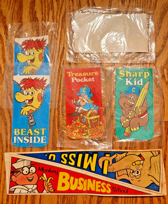 CAP'N' CRUNCH VINTAGE IRON PATCHES & STICKERS 7 PIECE LOT CRUNCHBERRY BEAST 70'S