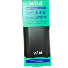 Wild fresh cotton and sea salt refillable deodorant 1.4 Ounce ￼