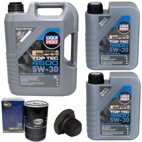 MotoröL Filter Set 5W-30 Liqui Moly 7 Liter + Schraube FüR Opel Frontera A 2.5-image