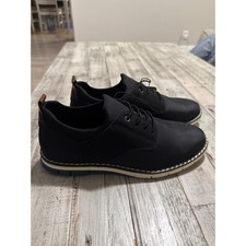 George Mens Casual Oxford Shoes Black Memory Foam Lace Up Size 7.5 NEW