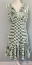 Taylor Women's Green Tweed Ruffle Hem Retro Style Dress Spring Easter 8/10 Read